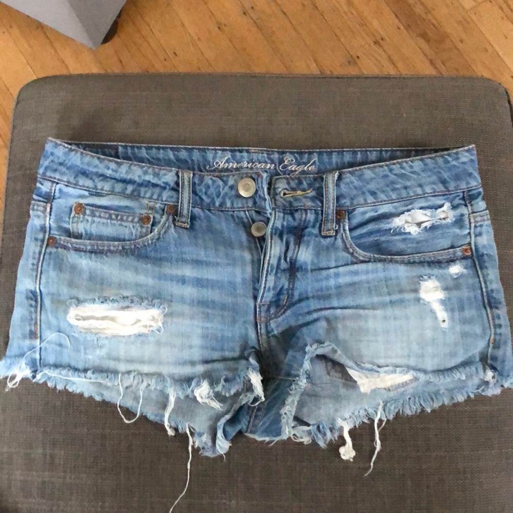 Denim short shorts